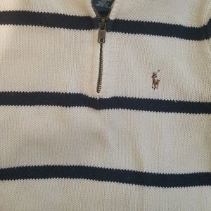 Blue and white sweater